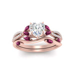 Load image into Gallery viewer, vine-willow-heart-shaped-diamond-ring-with-pink-sapphire-willow-wedding-set-in-rose-gold-FDENR3211HTGSADRPIANGLE3-NL-RG
