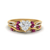 Load image into Gallery viewer, vine-willow-heart-shaped-diamond-ring-with-pink-sapphire-willow-wedding-set-in-yellow-gold-FDENR3211HTGSADRPIANGLE3-NL-YG