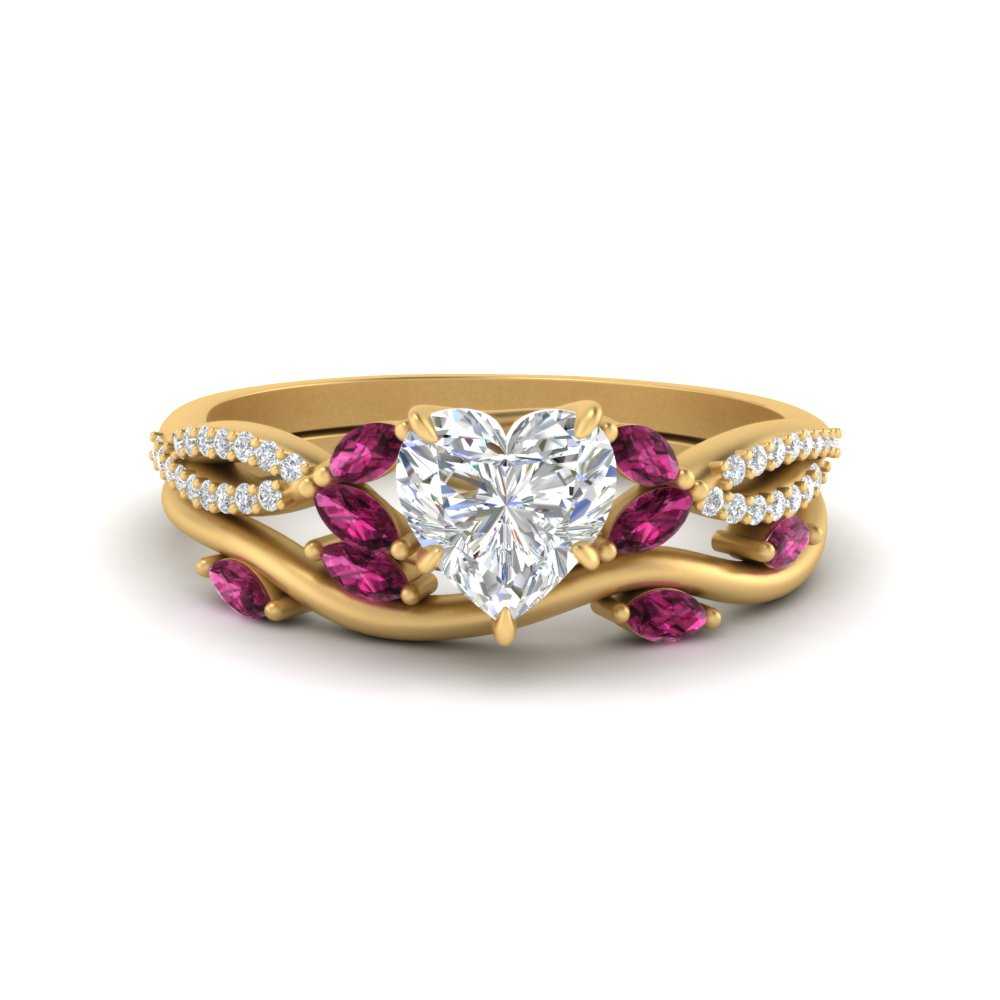 vine-willow-heart-shaped-diamond-ring-with-pink-sapphire-willow-wedding-set-in-yellow-gold-FDENR3211HTGSADRPIANGLE3-NL-YG