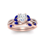 Load image into Gallery viewer, vine-willow-heart-shaped-diamond-ring-with-sapphire-willow-wedding-set-in-rose-gold-FDENR3211HTGSABLANGLE3-NL-RG

