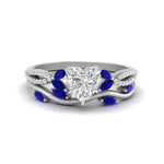 Load image into Gallery viewer, vine-willow-heart-shaped-diamond-ring-with-sapphire-willow-wedding-set-in-white-gold-FDENR3211HTGSABLANGLE3-NL-WG

