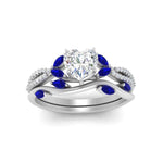 Load image into Gallery viewer, vine-willow-heart-shaped-diamond-ring-with-sapphire-willow-wedding-set-in-white-gold-FDENR3211HTGSABLANGLE3-NL-WG
