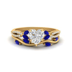 Load image into Gallery viewer, vine-willow-heart-shaped-diamond-ring-with-sapphire-willow-wedding-set-in-yellow-gold-FDENR3211HTGSABLANGLE3-NL-YG
