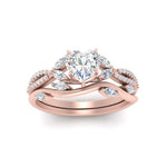 Load image into Gallery viewer, vine-willow-heart-shaped-diamond-ring-with-willow-wedding-set-in-rose-gold-FDENR3211HTANGLE3-NL-RG
