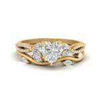 Load image into Gallery viewer, vine-willow-heart-shaped-diamond-ring-with-willow-wedding-set-in-yellow-gold-FDENR3211HTANGLE3-NL-YG
