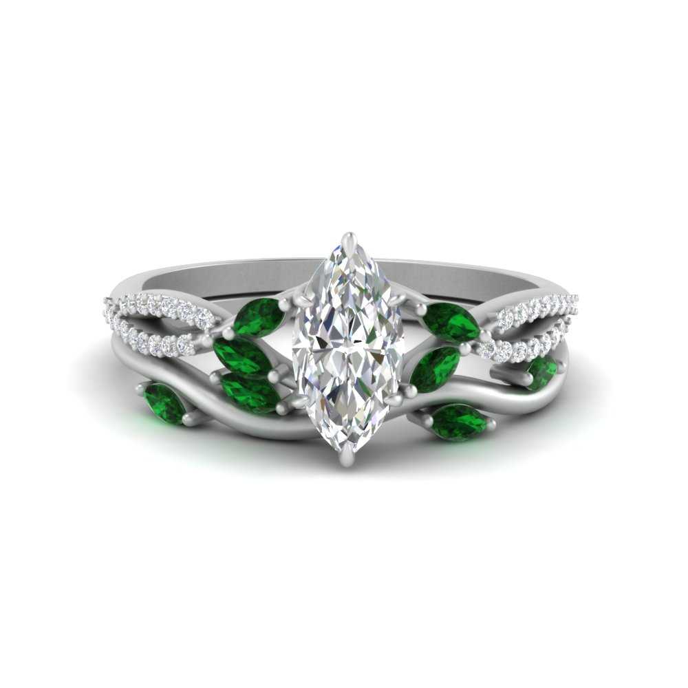 vine-willow-marquise-cut-diamond-ring-with-emerald-willow-wedding-set-in-white-gold-FDENR3211MQGEMGRANGLE3-NL-WG