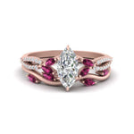 Load image into Gallery viewer, vine-willow-marquise-cut-diamond-ring-with-pink-sapphire-willow-wedding-set-in-rose-gold-FDENR3211MQGSADRPIANGLE3-NL-RG
