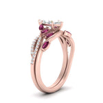 Load image into Gallery viewer, vine-willow-marquise-cut-diamond-ring-with-pink-sapphire-willow-wedding-set-in-rose-gold-FDENR3211MQGSADRPIANGLE3-NL-RG
