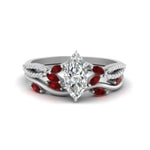 Load image into Gallery viewer, vine-willow-marquise-cut-diamond-ring-with-ruby-willow-wedding-set-in-white-gold-FDENR3211MQGRUDRANGLE3-NL-WG
