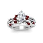 Load image into Gallery viewer, vine-willow-marquise-cut-diamond-ring-with-ruby-willow-wedding-set-in-white-gold-FDENR3211MQGRUDRANGLE3-NL-WG