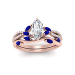 Load image into Gallery viewer, vine-willow-marquise-cut-diamond-ring-with-sapphire-willow-wedding-set-in-rose-gold-FDENR3211MQGSABLANGLE3-NL-RG