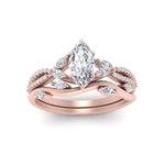 Load image into Gallery viewer, vine-willow-marquise-cut-diamond-ring-with-willow-wedding-set-in-rose-gold-FDENR3211MQANGLE3-NL-RG
