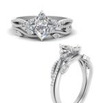 Load image into Gallery viewer, vine-willow-marquise-cut-diamond-ring-with-willow-wedding-set-in-white-gold-FDENR3211MQANGLE3-NL-WG

