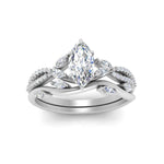 Load image into Gallery viewer, vine-willow-marquise-cut-diamond-ring-with-willow-wedding-set-in-white-gold-FDENR3211MQANGLE3-NL-WG