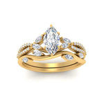 Load image into Gallery viewer, vine-willow-marquise-cut-diamond-ring-with-willow-wedding-set-in-yellow-gold-FDENR3211MQANGLE3-NL-YG