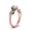 Load image into Gallery viewer, vine-willow-oval-shaped-diamond-ring-with-emerald-willow-wedding-set-in-rose-gold-FDENR3211OVGEMGRANGLE3-NL-RG
