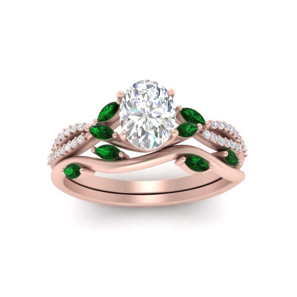 vine-willow-oval-shaped-diamond-ring-with-emerald-willow-wedding-set-in-rose-gold-FDENR3211OVGEMGRANGLE3-NL-RG