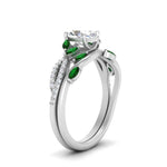 Load image into Gallery viewer, vine-willow-oval-shaped-diamond-ring-with-emerald-willow-wedding-set-in-white-gold-FDENR3211OVGEMGRANGLE3-NL-WG
