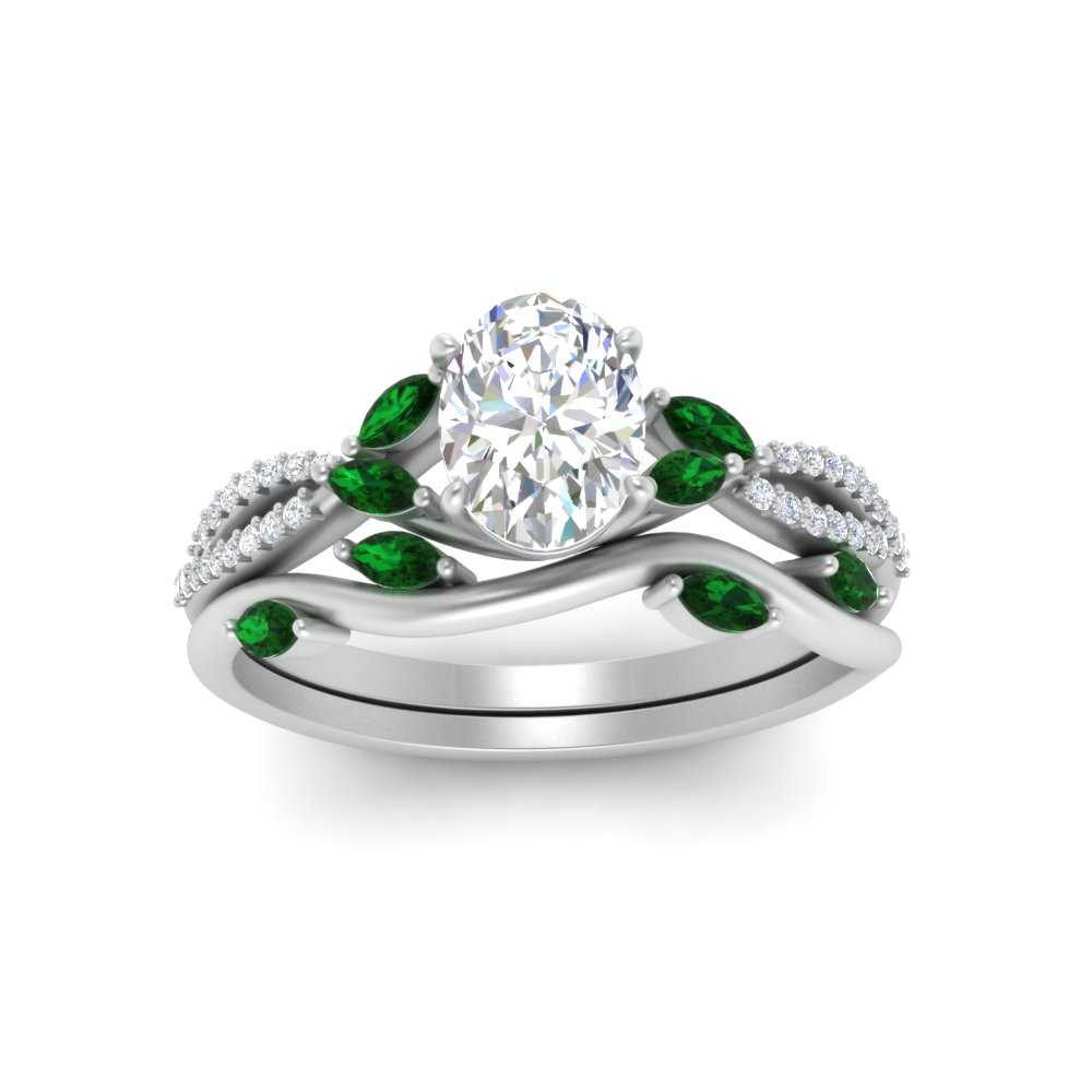 vine-willow-oval-shaped-diamond-ring-with-emerald-willow-wedding-set-in-white-gold-FDENR3211OVGEMGRANGLE3-NL-WG