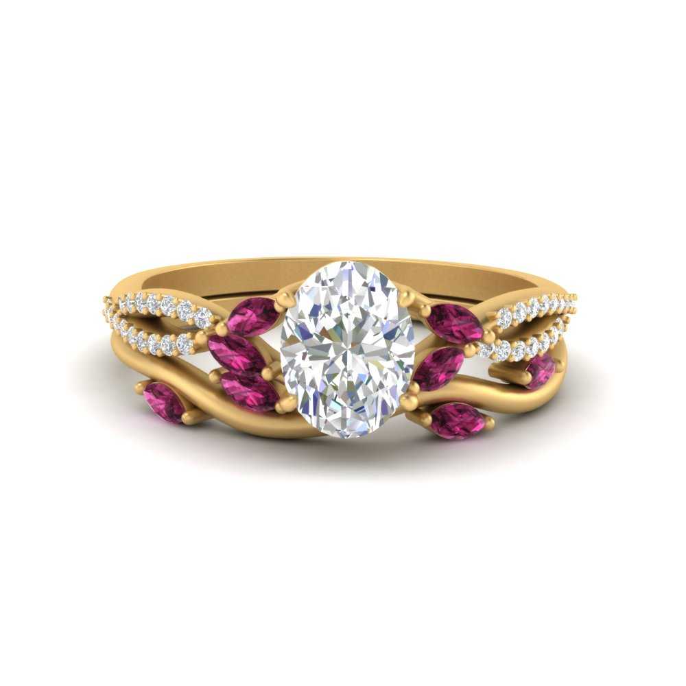 vine-willow-oval-shaped-diamond-ring-with-pink-sapphire-willow-wedding-set-in-yellow-gold-FDENR3211OVGSADRPIANGLE3-NL-YG
