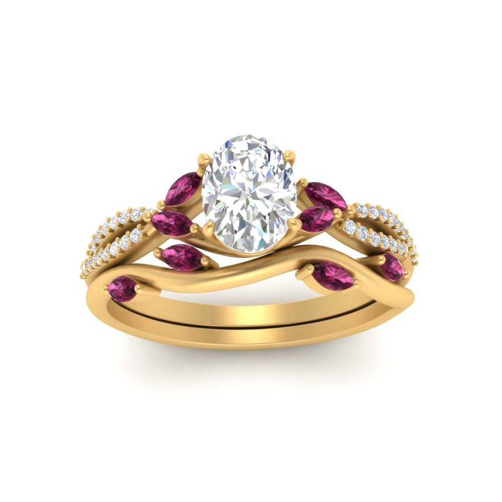 vine-willow-oval-shaped-diamond-ring-with-pink-sapphire-willow-wedding-set-in-yellow-gold-FDENR3211OVGSADRPIANGLE3-NL-YG