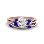 Load image into Gallery viewer, vine-willow-oval-shaped-diamond-ring-with-sapphire-willow-wedding-set-in-rose-gold-FDENR3211OVGSABLANGLE3-NL-RG
