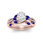 Load image into Gallery viewer, vine-willow-oval-shaped-diamond-ring-with-sapphire-willow-wedding-set-in-rose-gold-FDENR3211OVGSABLANGLE3-NL-RG
