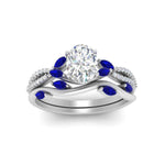 Load image into Gallery viewer, vine-willow-oval-shaped-diamond-ring-with-sapphire-willow-wedding-set-in-white-gold-FDENR3211OVGSABLANGLE3-NL-WG
