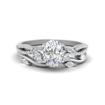 Load image into Gallery viewer, vine-willow-oval-shaped-diamond-ring-with-willow-wedding-set-in-white-gold-FDENR3211OVANGLE3-NL-WG
