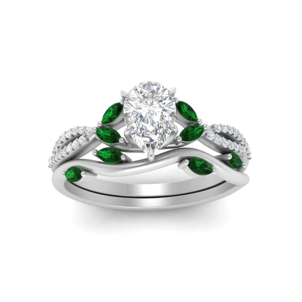 vine-willow-pear-shaped-diamond-ring-with-emerald-willow-wedding-set-in-white-gold-FDENR3211PEGEMGRANGLE3-NL-WG