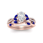 Load image into Gallery viewer, vine-willow-pear-shaped-diamond-ring-with-sapphire-willow-wedding-set-in-rose-gold-FDENR3211PEGSABLANGLE3-NL-RG