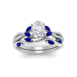 Load image into Gallery viewer, vine-willow-pear-shaped-diamond-ring-with-sapphire-willow-wedding-set-in-white-gold-FDENR3211PEGSABLANGLE3-NL-WG