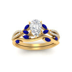 Load image into Gallery viewer, vine-willow-pear-shaped-diamond-ring-with-sapphire-willow-wedding-set-in-yellow-gold-FDENR3211PEGSABLANGLE3-NL-YG