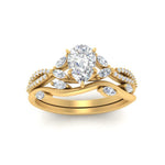 Load image into Gallery viewer, vine-willow-pear-shaped-diamond-ring-with-willow-wedding-set-in-yellow-gold-FDENR3211PEANGLE3-NL-YG