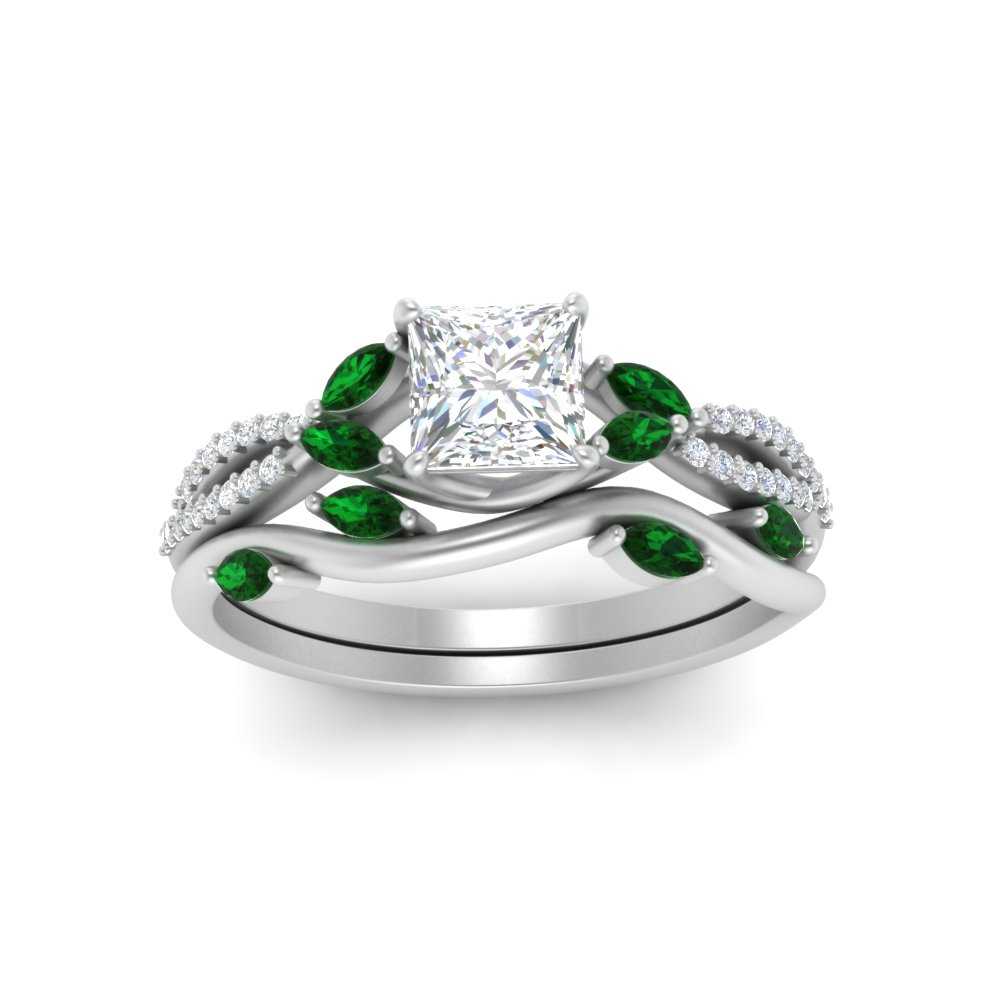 vine-willow-princess-cut-diamond-ring-with-emerald-willow-wedding-set-in-white-gold-FDENR3211PRGEMGRANGLE3-NL-WG