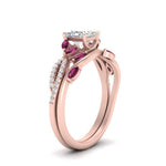 Load image into Gallery viewer, vine-willow-princess-cut-diamond-ring-with-pink-sapphire-willow-wedding-set-in-rose-gold-FDENR3211PRGSADRPIANGLE3-NL-RG
