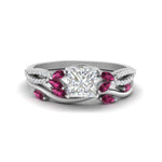 Load image into Gallery viewer, vine-willow-princess-cut-diamond-ring-with-pink-sapphire-willow-wedding-set-in-white-gold-FDENR3211PRGSADRPIANGLE3-NL-WG

