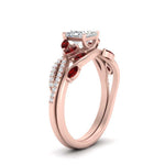 Load image into Gallery viewer, vine-willow-princess-cut-diamond-ring-with-ruby-willow-wedding-set-in-rose-gold-FDENR3211PRGRUDRANGLE3-NL-RG
