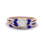 Load image into Gallery viewer, vine-willow-princess-cut-diamond-ring-with-sapphire-willow-wedding-set-in-rose-gold-FDENR3211PRGSABLANGLE3-NL-RG
