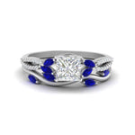 Load image into Gallery viewer, vine-willow-princess-cut-diamond-ring-with-sapphire-willow-wedding-set-in-white-gold-FDENR3211PRGSABLANGLE3-NL-WG