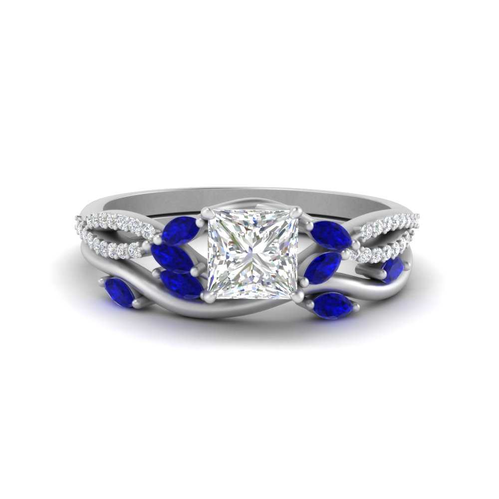 vine-willow-princess-cut-diamond-ring-with-sapphire-willow-wedding-set-in-white-gold-FDENR3211PRGSABLANGLE3-NL-WG
