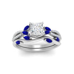 Load image into Gallery viewer, vine-willow-princess-cut-diamond-ring-with-sapphire-willow-wedding-set-in-white-gold-FDENR3211PRGSABLANGLE3-NL-WG
