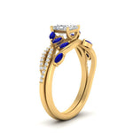 Load image into Gallery viewer, vine-willow-princess-cut-diamond-ring-with-sapphire-willow-wedding-set-in-yellow-gold-FDENR3211PRGSABLANGLE3-NL-YG