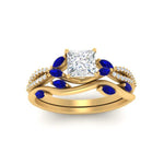 Load image into Gallery viewer, vine-willow-princess-cut-diamond-ring-with-sapphire-willow-wedding-set-in-yellow-gold-FDENR3211PRGSABLANGLE3-NL-YG
