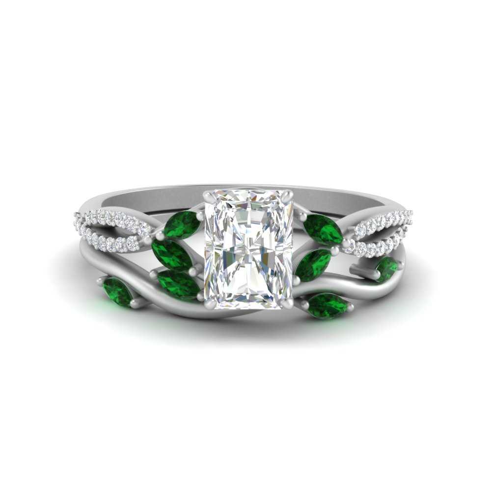 vine-willow-radiant-cut-diamond-ring-with-emerald-willow-wedding-set-in-white-gold-FDENR3211RAGEMGRANGLE3-NL-WG