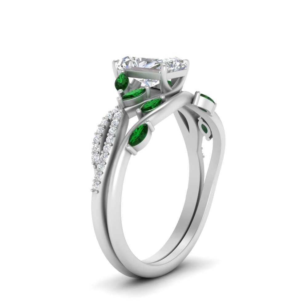 vine-willow-radiant-cut-diamond-ring-with-emerald-willow-wedding-set-in-white-gold-FDENR3211RAGEMGRANGLE3-NL-WG