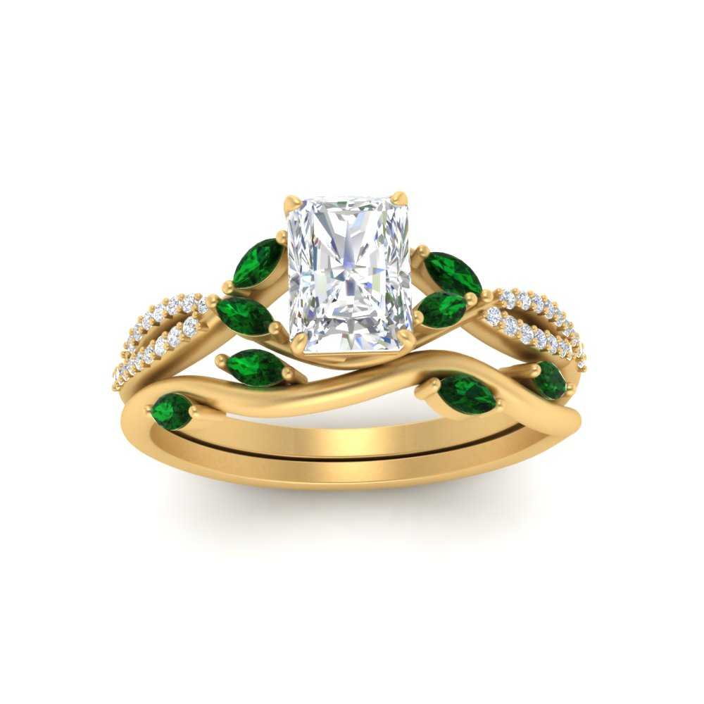 vine-willow-radiant-cut-diamond-ring-with-emerald-willow-wedding-set-in-yellow-gold-FDENR3211RAGEMGRANGLE3-NL-YG