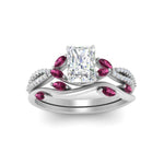 Load image into Gallery viewer, vine-willow-radiant-cut-diamond-ring-with-pink-sapphire-willow-wedding-set-in-white-gold-FDENR3211RAGSADRPIANGLE3-NL-WG