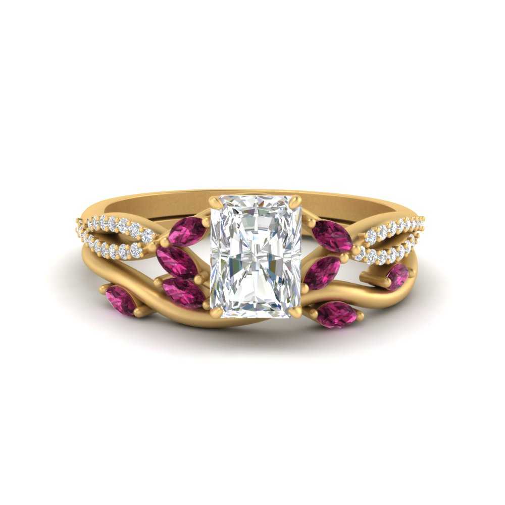 vine-willow-radiant-cut-diamond-ring-with-pink-sapphire-willow-wedding-set-in-yellow-gold-FDENR3211RAGSADRPIANGLE3-NL-YG