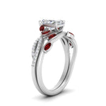 Load image into Gallery viewer, vine-willow-radiant-cut-diamond-ring-with-ruby-willow-wedding-set-in-white-gold-FDENR3211RAGRUDRANGLE3-NL-WG